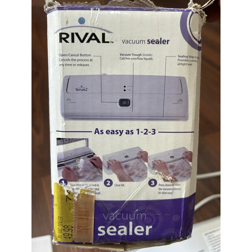 Rival Vacuum Sealer With Box And Instructions Manual ECEGSI 0150-015